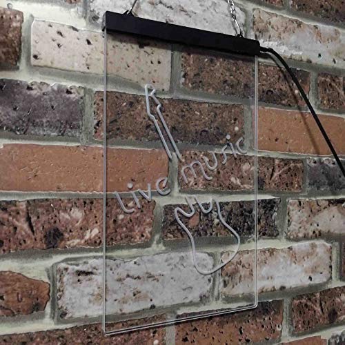Guitar Live Music LED Light Sign - LED Gift Works