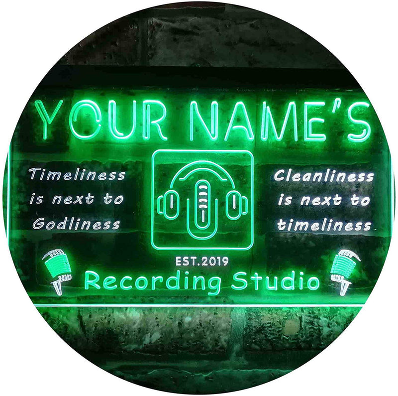 Personalized Recording Studio LED Light Sign - LED Gift Works