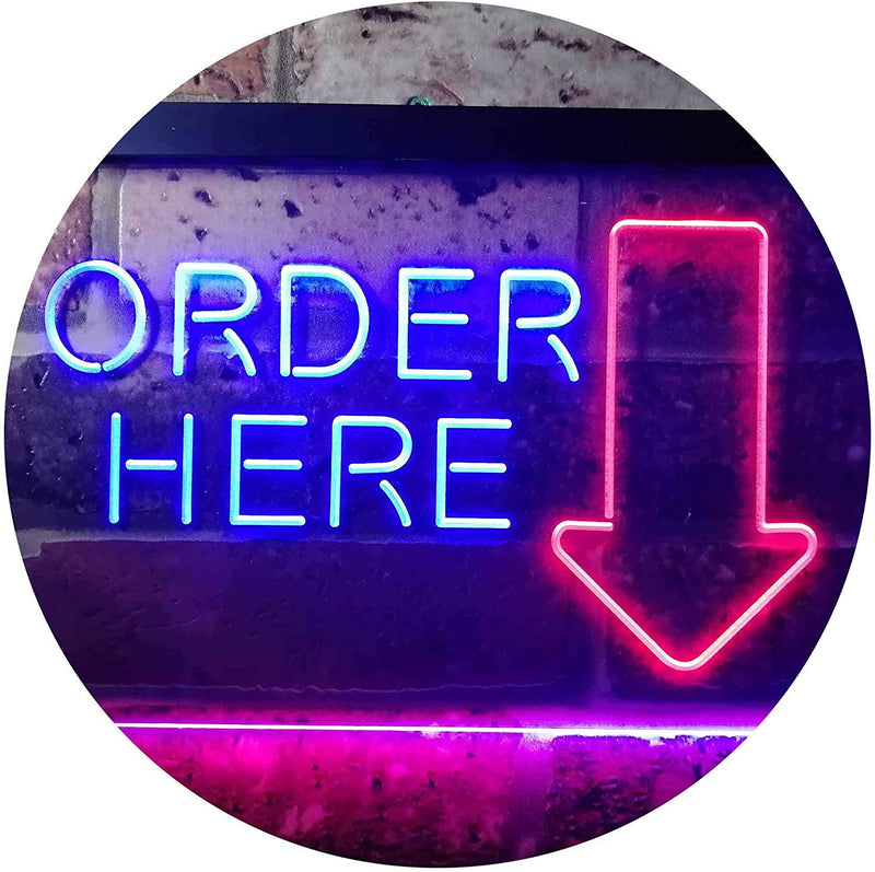 Arrow Order Here LED Light Sign - LED Gift Works