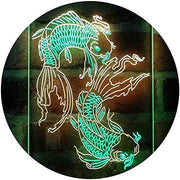 Koi Fish Tattoo Line Art LED Light Sign - LED Gift Works
