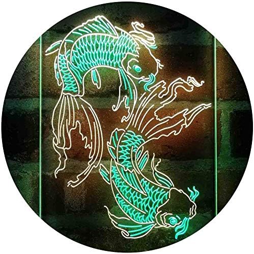Koi Fish Tattoo Line Art LED Light Sign - LED Gift Works
