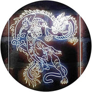 Tiger and Dragon Fight Man Cave Room Garage LED Light Sign - LED Gift Works