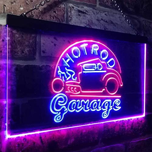 Hot Rod Garage LED Light Sign - Way Up Gifts