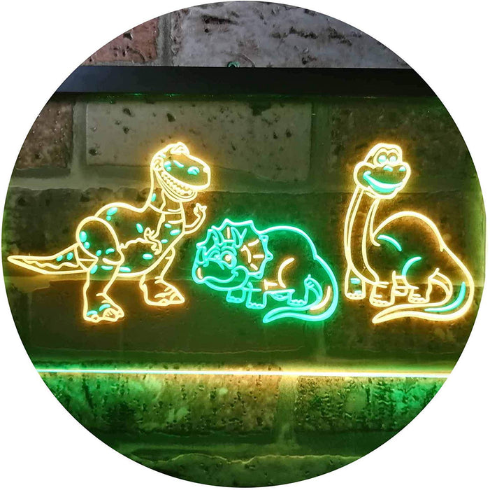 Dinosaur T Rex Triceratops Night Light Kids Bedroom Decor LED Light Sign - Way Up Gifts