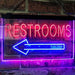 Left Restrooms Arrow LED Light Sign - Way Up Gifts