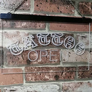 Tattoo Open LED Light Sign - LED Gift Works