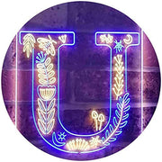 Family Name Letter U Monogram Initial LED Light Sign - LED Gift Works