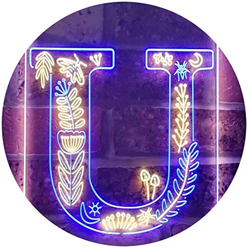 Family Name Letter U Monogram Initial LED Light Sign - Way Up Gifts