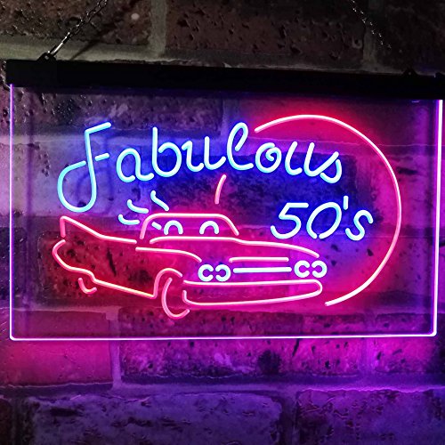 Fabulous 50s LED Light Sign - Way Up Gifts