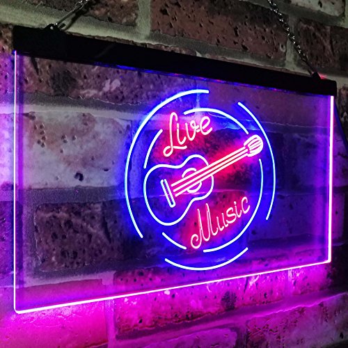 Live Music Guitar Band Room Studio LED Light Sign - LED Gift Works