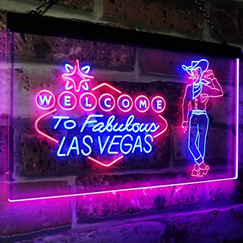 Cowboy Welcome to Las Vegas LED Light Sign - LED Gift Works