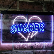 Love Broken Heart Sucker LED Light Sign - LED Gift Works