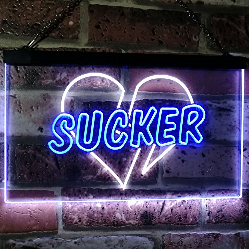 Love Broken Heart Sucker LED Light Sign - LED Gift Works