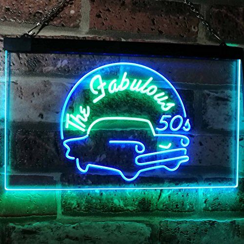 The Fabulous 50s LED Light Sign - LED Gift Works