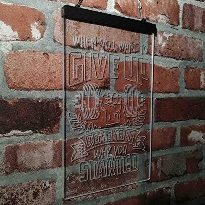 Remember Why You Started Fitness Gym Weightlifting LED Light Sign - Way Up Gifts