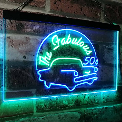 The Fabulous 50s LED Light Sign - LED Gift Works