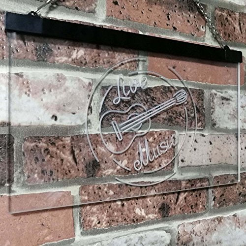 Live Music Guitar Band Room Studio LED Light Sign - LED Gift Works