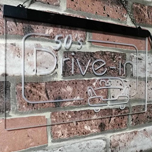 Movie Theater 50s Drive In LED Light Sign - Way Up Gifts