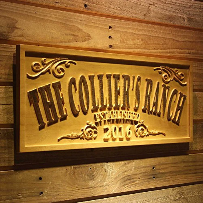 Personalized Ranch Farm Custom Wood Sign 3D Engraved Wall Plaque - Way Up Gifts