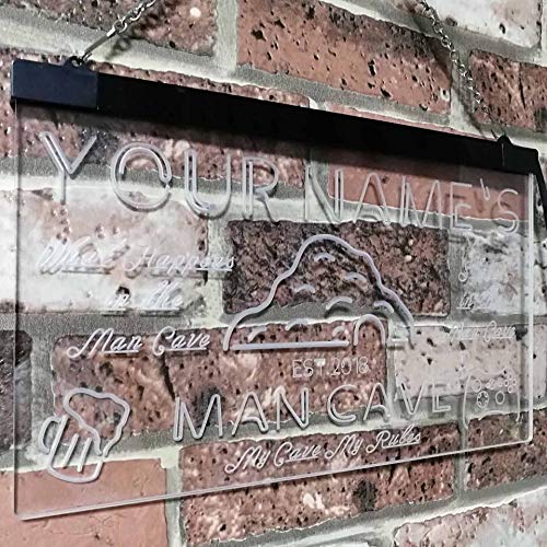 Personalized Man Cave LED Light Sign - LED Gift Works