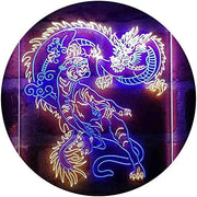 Tiger and Dragon Fight Man Cave Room Garage LED Light Sign - LED Gift Works