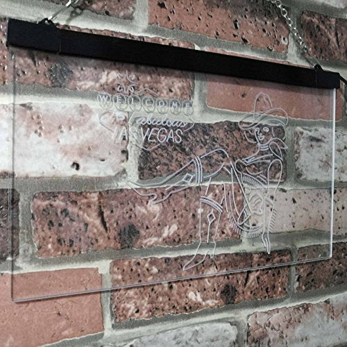 Cowgirl Welcome to Las Vegas LED Light Sign - LED Gift Works