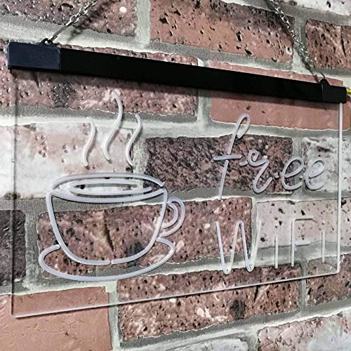 Free Wi-Fi Coffee LED Light Sign - Way Up Gifts