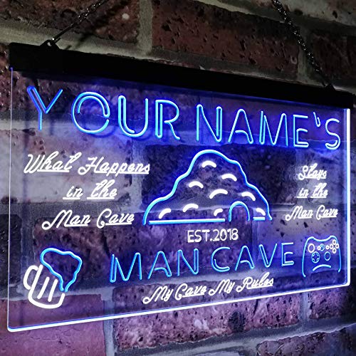 Personalized Man Cave LED Light Sign - LED Gift Works