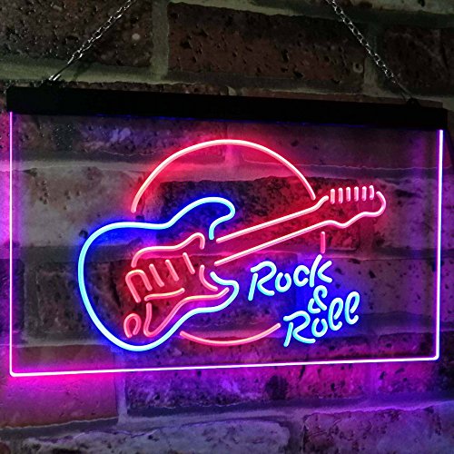Guitar Rock & Roll Band Music LED Light Sign - LED Gift Works