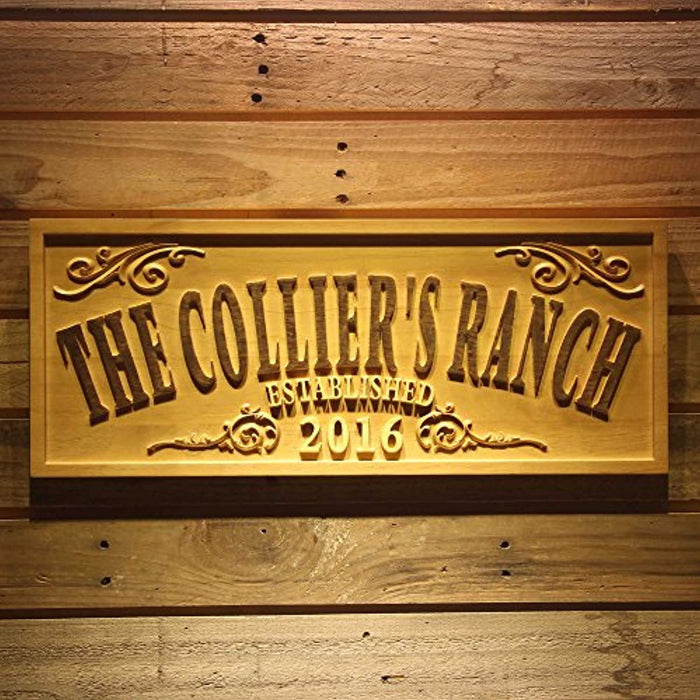 Personalized Ranch Farm Custom Wood Sign 3D Engraved Wall Plaque - Way Up Gifts