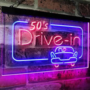 Movie Theater 50s Drive In LED Light Sign - LED Gift Works