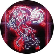 Tiger and Dragon Fight Man Cave Room Garage LED Light Sign - LED Gift Works