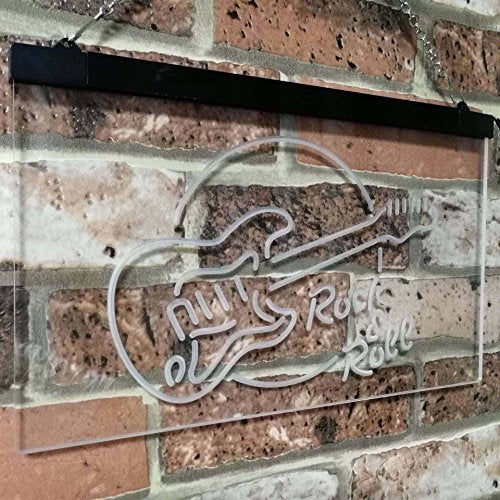 Guitar Rock & Roll Band Music LED Light Sign - LED Gift Works