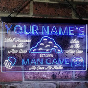 Personalized Man Cave LED Light Sign - LED Gift Works