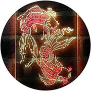 Koi Fish Tattoo Line Art LED Light Sign - LED Gift Works