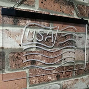 USA Flag LED Light Sign - LED Gift Works