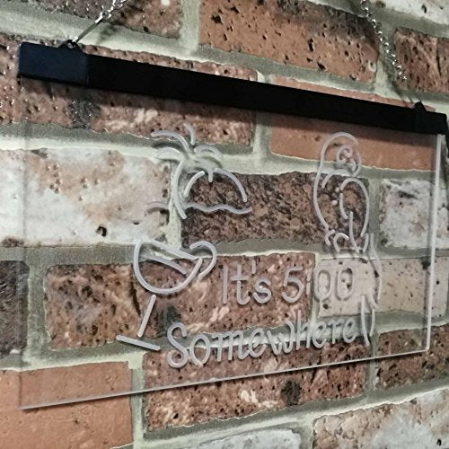 Parrot It's Five O'Clock Somewhere LED Light Sign - Way Up Gifts