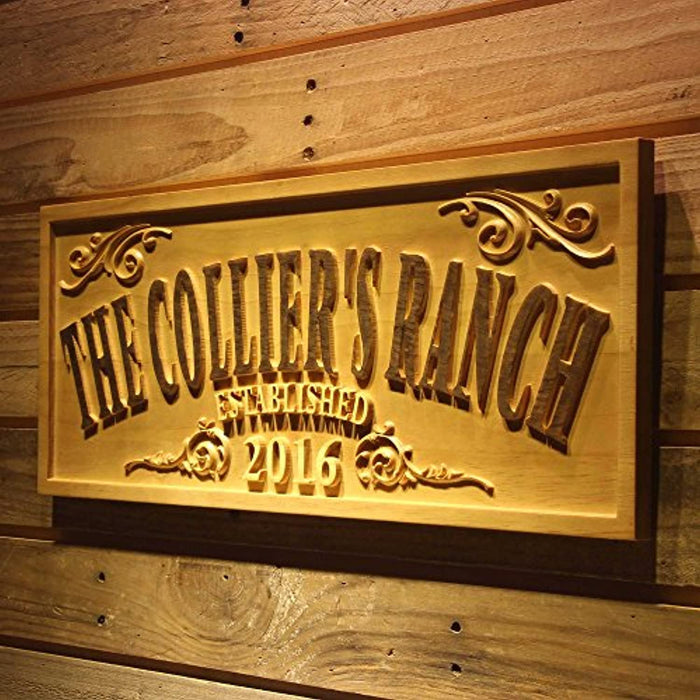 Personalized Ranch Farm Custom Wood Sign 3D Engraved Wall Plaque - Way Up Gifts