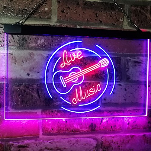 Live Music Guitar Band Room Studio LED Light Sign - LED Gift Works