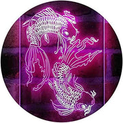 Koi Fish Tattoo Line Art LED Light Sign - LED Gift Works