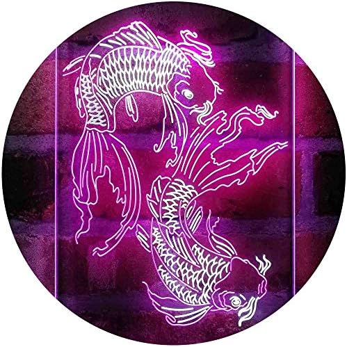 Koi Fish Tattoo Line Art LED Light Sign - LED Gift Works