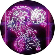 Tiger and Dragon Fight Man Cave Room Garage LED Light Sign - LED Gift Works