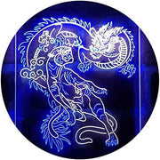 Tiger and Dragon Fight Man Cave Room Garage LED Light Sign - LED Gift Works