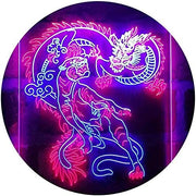 Tiger and Dragon Fight Man Cave Room Garage LED Light Sign - LED Gift Works