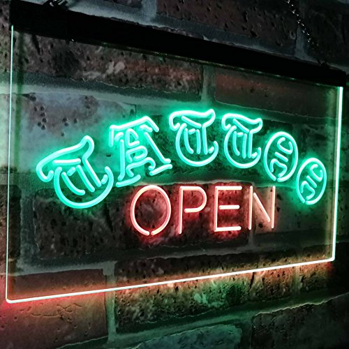 Tattoo Open LED Light Sign - LED Gift Works