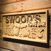 Personalized Home Bar Custom Wood Sign 3D Engraved Wall Plaque - LED Gift Works