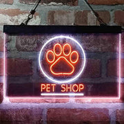 Paw Print Pet Shop LED Light Sign - LED Gift Works