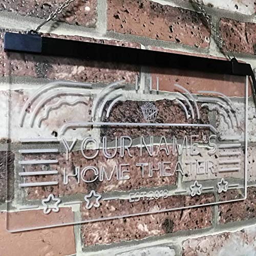 Personalized Home Theater LED Light Sign - LED Gift Works