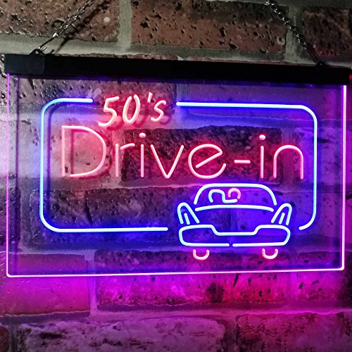 Movie Theater 50s Drive In LED Light Sign - Way Up Gifts