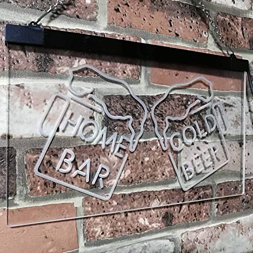 Home Bar Cold Beer Cheers LED Light Sign - LED Gift Works